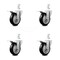 Service Caster 4 Inch Black Poly Wheel Swivel 7/8 Inch Square Stem Caster Set Total Lock Brake SCC-SQTTL20S414-PPUB-BLK-78-4 - alternate 1